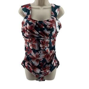 BeachSissi Bronze Floral One Piece Swim Suit Womens 2XL